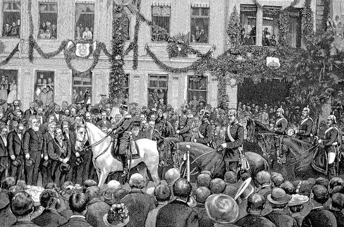 Framed Print : Manoeuvre, Kaiser Wilhelm II Comes to the Town of Muehlhausen, Germany, Historical, digital reproduction of an original 19th-century master copy Framed Print : Manoeuvre, Kaiser Wilhelm II Comes to the Town of Muehlhausen, Germany, Historical, digital reproduction of an original 19th-century master copy