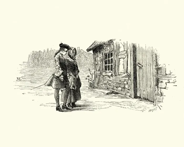 Framed Print : Manon Lescaut - Disembarking from a ship 18th Century