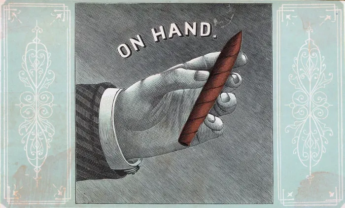 Framed Print : Man's Hand with Cigar Framed Print : Man's Hand with Cigar