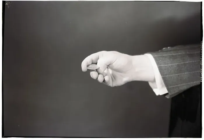 Framed Print : Man's Hand About To Flip Coin Framed Print : Man's Hand About To Flip Coin