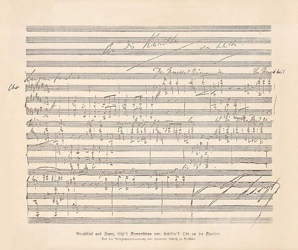 Manuscript of To The Artists (1853) by Franz Liszt, facsimile