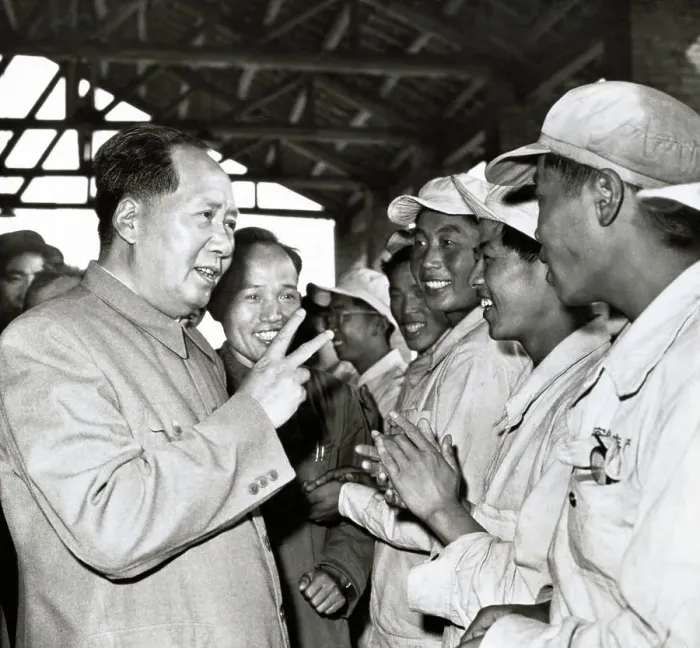 Framed Print : Mao Chats With Steel Workers Framed Print : Mao Chats With Steel Workers