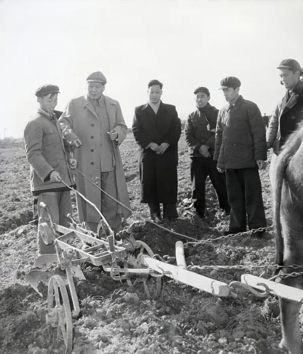Framed Print : Mao_Tse-Tung At Demonstration Of Plow Framed Print : Mao_Tse-Tung At Demonstration Of Plow