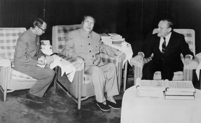 Framed Print : Mao-Tse-Tung with NZ Premier Muldoon