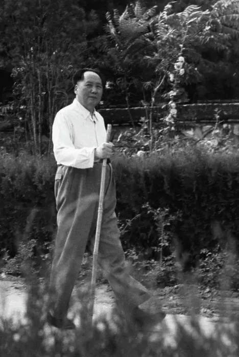 Framed Print : Mao Tse-Tung Outside W / Walking Stick Framed Print : Mao Tse-Tung Outside W / Walking Stick