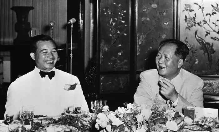 Framed Print : Mao Tse-Tung Seated With Souvanna Phouma Framed Print : Mao Tse-Tung Seated With Souvanna Phouma