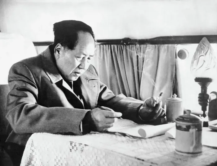 Framed Print : Mao Tse-Tung Working On Airplane Framed Print : Mao Tse-Tung Working On Airplane