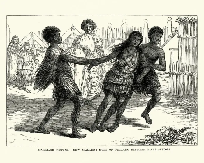 Framed Print : Maori marriage customs, New Zealand, 19th Century Framed Print : Maori marriage customs, New Zealand, 19th Century