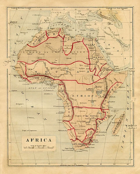 Map of Africa 1876