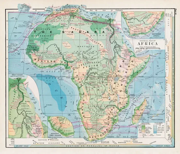 Framed Print : Map of Africa 1877 Framed Print : Map of Africa 1877