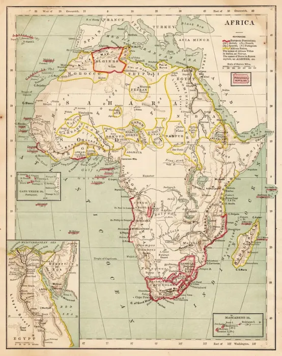 Framed Print : Map of Africa 1877 Framed Print : Map of Africa 1877