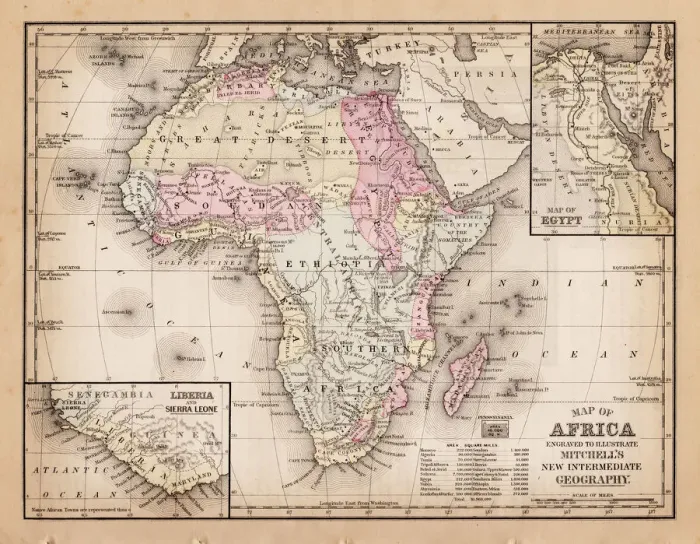 Framed Print : Map of Africa 1881 Framed Print : Map of Africa 1881