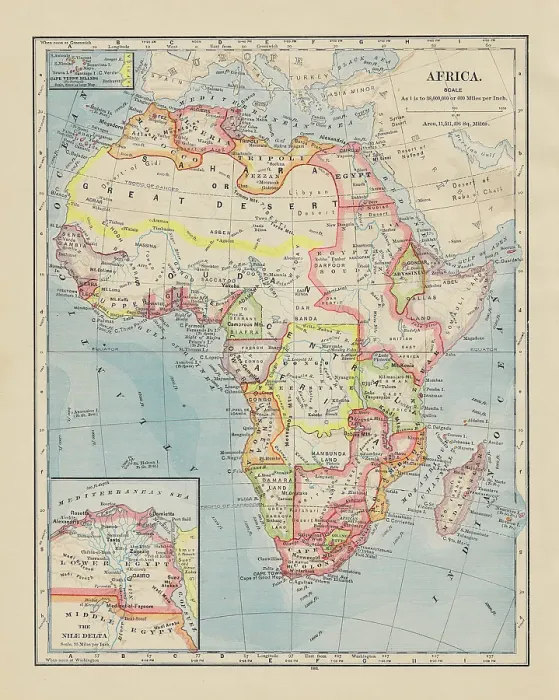 Framed Print : Map of Africa 1883 Framed Print : Map of Africa 1883