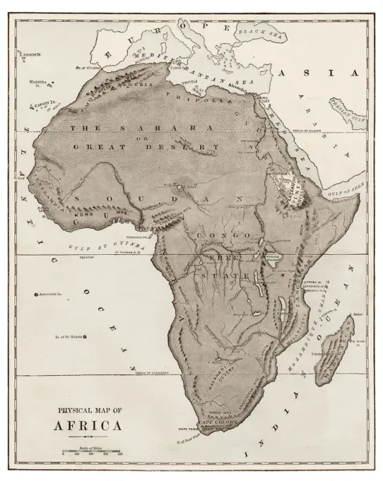 Framed Print : Map of Africa 1889 Framed Print : Map of Africa 1889
