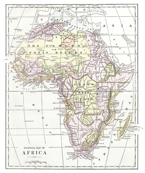 Framed Print : Map of Africa 1889 Framed Print : Map of Africa 1889