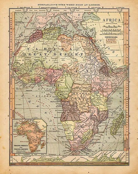 Map of Africa 1889