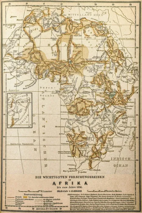 Framed Print : Map of Africa in 1896