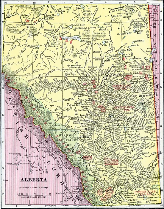 Framed Print : Map Of Alberta, Canada Framed Print : Map Of Alberta, Canada