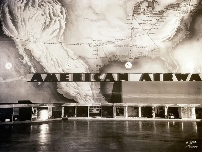 Framed Print : Map of American Airways Routes Framed Print : Map of American Airways Routes