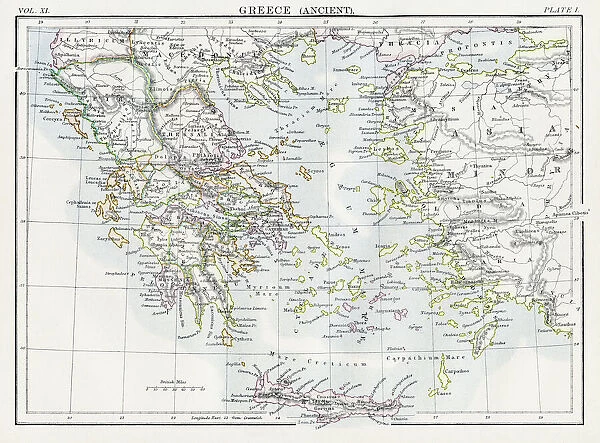 Map of Ancient Greece 1883