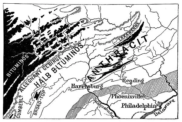Map of the anthracite and hollow areas of Pennsylvania