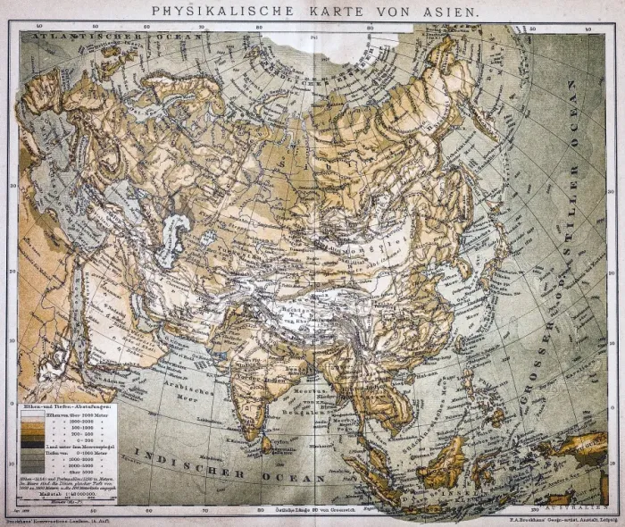 Framed Print : Map of Asia Framed Print : Map of Asia