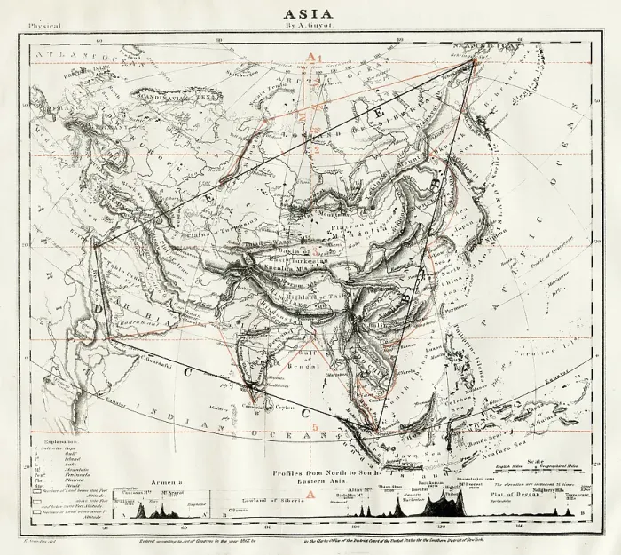 Framed Print : Map of Asia 1868 Framed Print : Map of Asia 1868