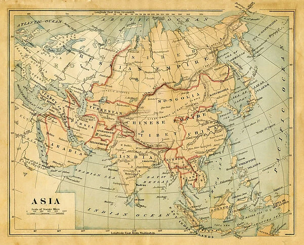 Map of Asia 1876