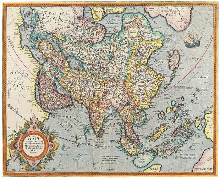 Framed Print : Map of Asia Framed Print : Map of Asia
