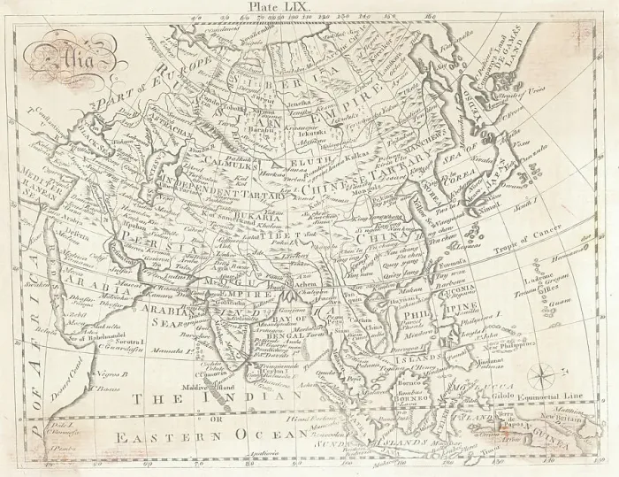 Framed Print : Map of Asia