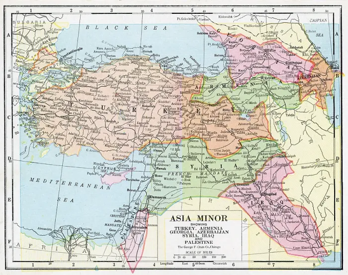 Framed Print : Map Of Asia Minor Framed Print : Map Of Asia Minor