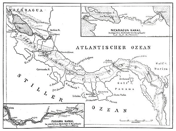 Map of the Atlantic and Pacific Ocean