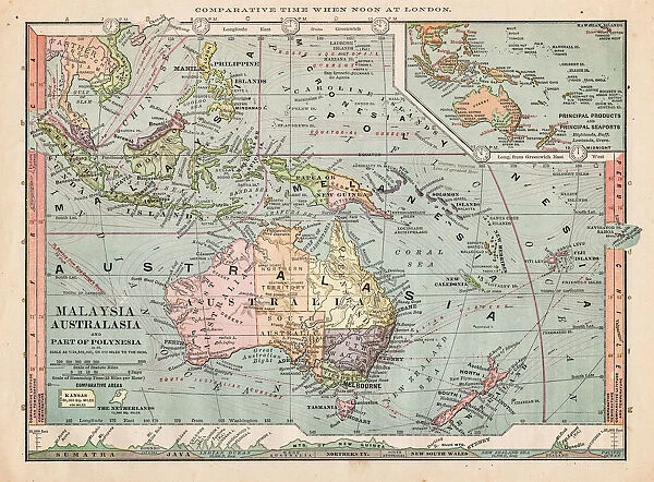 Map of Australasia 1889