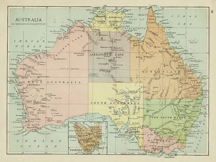 Framed Print : Map of Australia Framed Print : Map of Australia