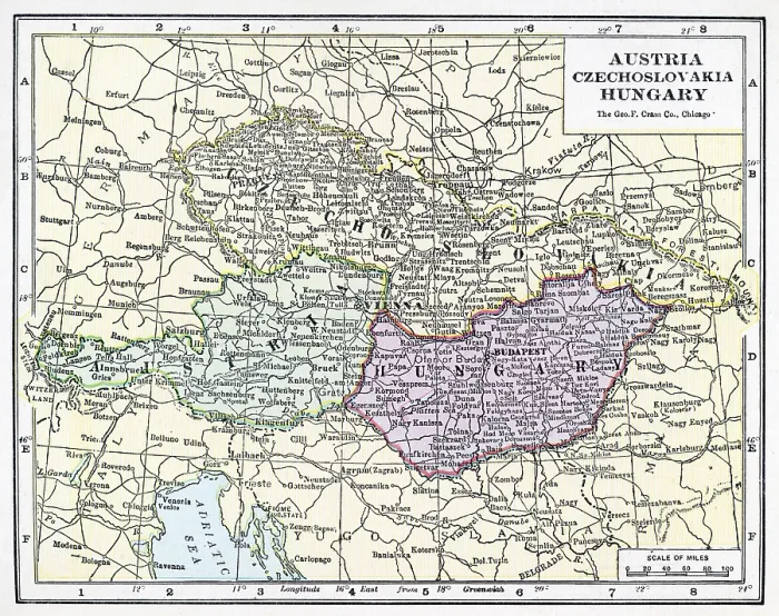 Framed Print : Map Of Austria, Czechoslovakia, And Hungary Framed Print : Map Of Austria, Czechoslovakia, And Hungary