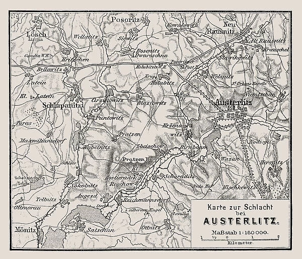 Map of the Battle of Austerlitz also known as the Battle of the Three Emperors