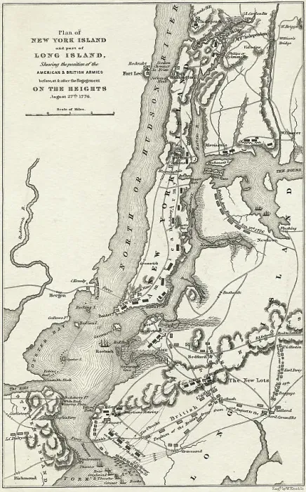 Framed Print : Map of the Battle of Brooklyn Heights and New York Framed Print : Map of the Battle of Brooklyn Heights and New York