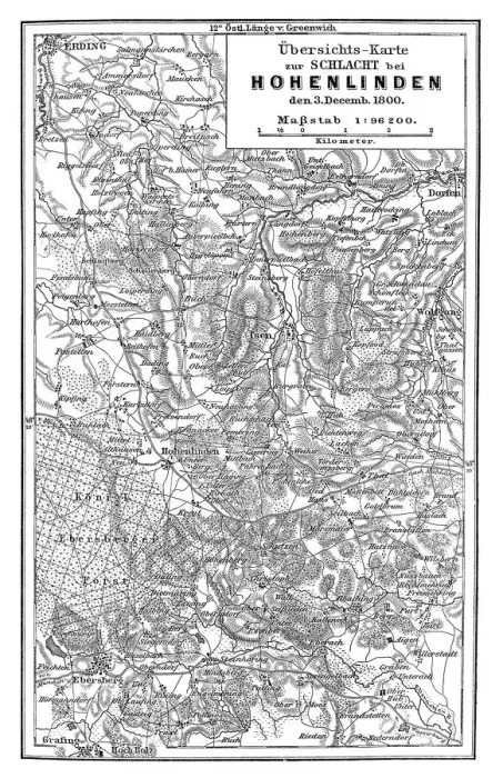Framed Print : Map of The Battle of Hohenlinden, fought on 3 December 1800, during the French Revolutionary Wars Framed Print : Map of The Battle of Hohenlinden, fought on 3 December 1800, during the French Revolutionary Wars