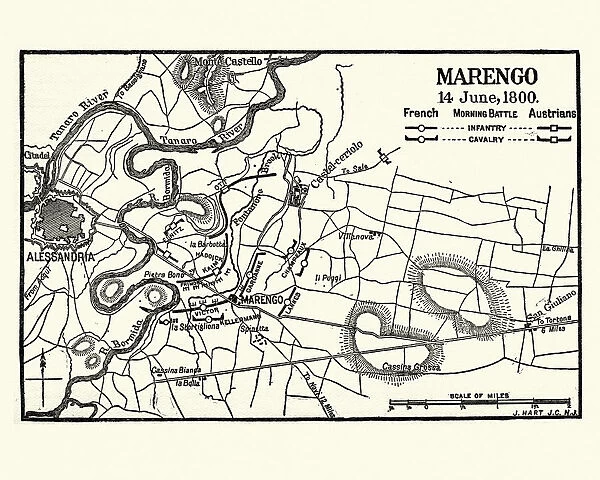 Map of Battle of Marengo, Morning 14 June1800