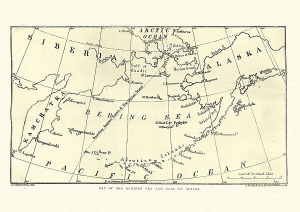 Map of the Behring Sea and part of Alaska, 1891
