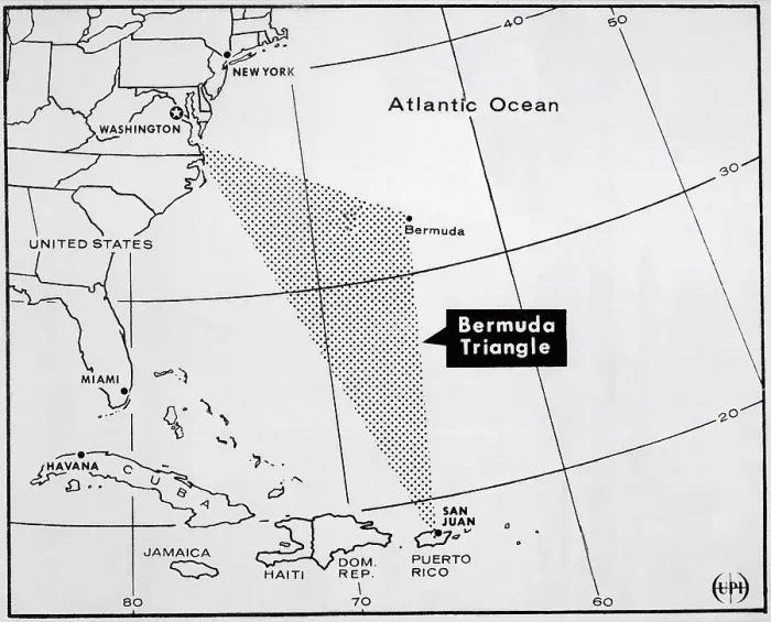 Framed Print : Map of Bermuda Triangle Framed Print : Map of Bermuda Triangle