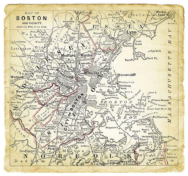 Map of Boston 1887