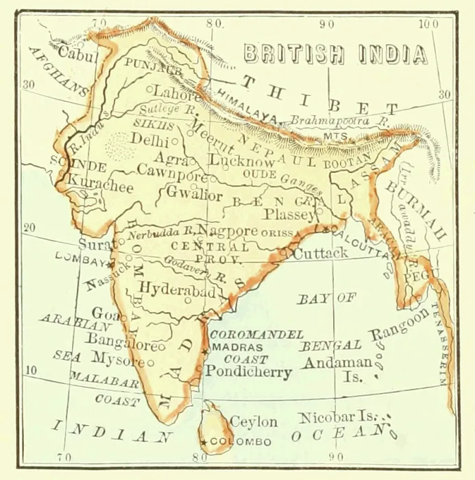 Framed Print : Map Of British India Framed Print : Map Of British India