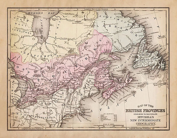Map of British Provinces Canada1881