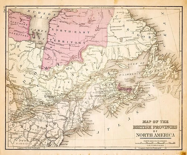 Map of British provinces of North America 1883