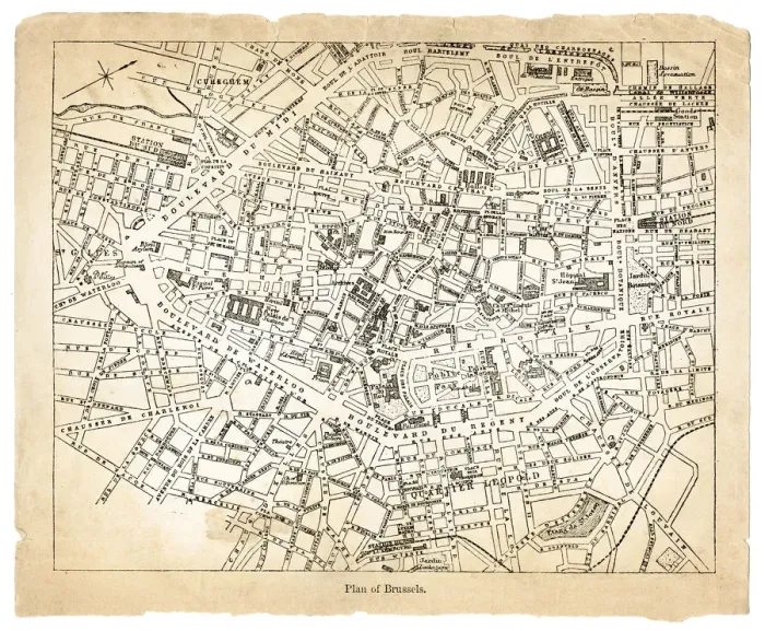 Framed Print : Map of Brussels 1878 Framed Print : Map of Brussels 1878