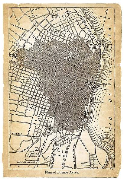 Map of Buenos Aires Argentina 1878