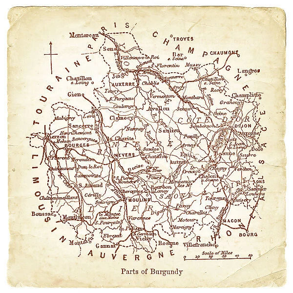 Map of Burgundy 1878