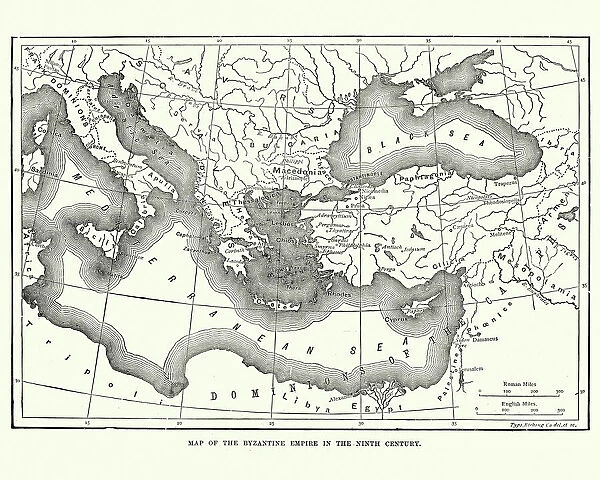 Map of the Byzantine Empire in the 9th Century