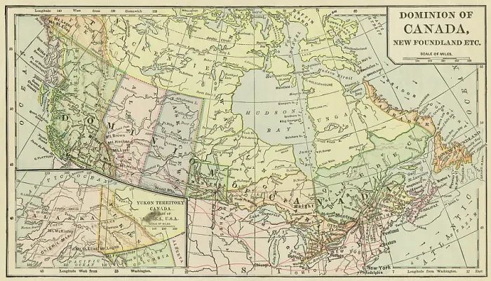 Framed Print : Map of Canada 1899 Framed Print : Map of Canada 1899